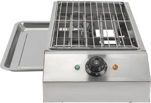 Griglia elettrica - Griglia da tavolo - 2,6 kW - 220 V - Temperatura regolabile - Acciaio inossidabile - Argento