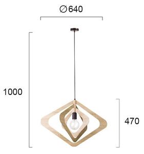 Lampada a sospensione con cavo ROXIE 1xE27/15W/230V marrone
