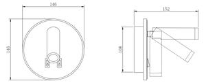 Zuma Line W4107-BK-LED Faretto da parete CIRCA LED/5,5W/230V + LED/2,5W nero