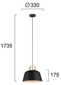 Lampada a sospensione con cavo CLIP 1xE27/40W/230V nero/marrone