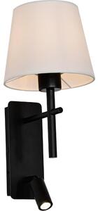 Zuma Line W4106-2BK+WH-LED Lampada da parete LUNA 1xE27/40W/230V + LED/2,5W nero/bianco