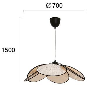Lampadario a sospensione con cavo MARGARET 1xE27/40W/230V nero/beige