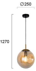 Lampadario a sospensione con cavo OSCAR 1xE27/40W/230V beige fumé