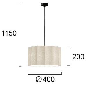 Lampada a sospensione su cavo WAVY 1xE27/14W/230V beige