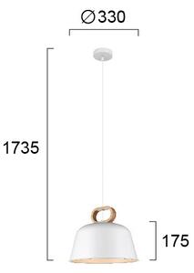 Lampadario a sospensione con cavo CLIP 1xE27/40W/230V bianco/marrone