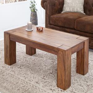 Riess-ambiente tavolino in legno massello MAKASSAR 100cm finitura pietra sheesham marrone venatura unica