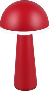 Lampada da tavolo LED portatile FUNGO rossa 2W, tonalità di bianco, 200 lm, alluminio, dimensioni: 31x16x16 cm, IP54, RL