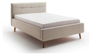 Letto matrimoniale imbottito beige con contenitore con rete inclusa 140x200 cm Lotte – Meise Möbel