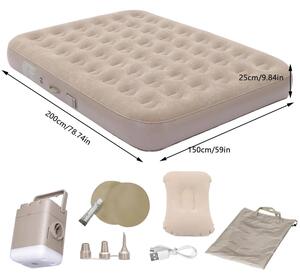 Materasso gonfiabile, gonfiaggio con un solo pulsante, materiale antiforatura, per 2 persone