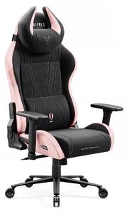 Sedia da gaming Diablo X-Horn 2.0, sedia da ufficio, sedia da scrivania, design ergonomico in tessuto nero e rosa, taglia standard