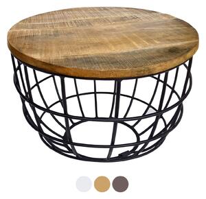 Tavolino da salotto Lexington Dallas Ø 55cm in legno massiccio tabacco