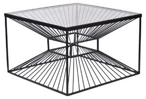 Tavolino da salotto 60 cm in metallo e vetro, design moderno per il soggiorno. ACQUISTA ORA