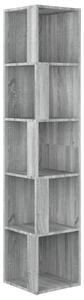 VidaXL Scaffale angolare grigio Sonoma 33x33x164,5 cm Materiale a base di legno