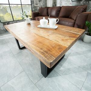 Tavolino di design riess-ambiente IRON CRAFT 100cm legno di mango ferro design industriale telaio nero massiccio tavolino