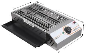 Barbecue elettrico, resistenze a forma di U, regolazione della temperatura, argento