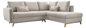 Divano letto angolare beige L, angolo destro Scandic Lagom - Miuform