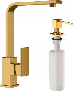 Granitan | Miscelatore da cucina Nook - Oro - Altezza 26 cm - Orientabile a 360° - Miscelatore da cucina quadrato