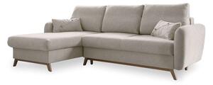 Divano letto angolare beige, angolo sinistro Scandic Lagom - Miuform