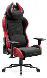 Sedia da gioco Diablo X-Horn 2.0, sedia da ufficio, sedia da scrivania, design ergonomico in tessuto nero e rosso, taglia standard