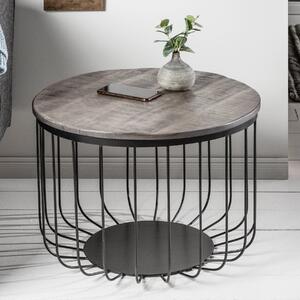 Riess-ambiente Tavolino rotondo FACTORY LOFT 60 cm grigio Legno di mango Struttura in metallo nero Tavolino Tavolino