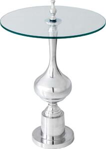 Piastra in vetro 65 cm, design argento, tavolo moderno per soggiorno - ACQUISTA ORA