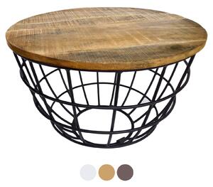 Tavolino da salotto Lexington 75cm in legno massiccio sostenibile tabacco