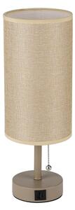 Brilagi - Lampada da tavolo con porta USB TABLON 1xE27/25W/230V beige