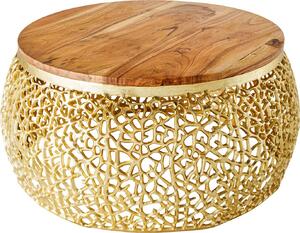 Tavolino da salotto 75 cm in legno, design dorato, moderno, per soggiorno. ACQUISTA ORA