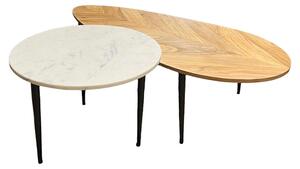 Tavolino da salotto in marmo e legno, design moderno per il soggiorno – ACQUISTA ORA