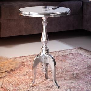 Riess-ambiente Elegante tavolino SAVOY 55cm argento lucido treppiede con piano rotondo tavolino Tavolo