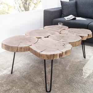 Riess-ambiente Tavolino di design GOA 110 cm tronco di acacia dischi 4 cm piano del tavolo tavolino in legno massello