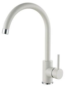 Miscelatore da cucina in composito Alveus Roxa G 11, becco alto, rotante, Bianco