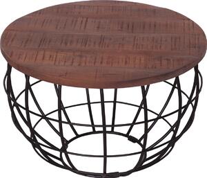 Tavolino da salotto rotondo sostenibile in legno massello Londra 55cm bassano