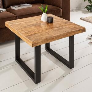Tavolino solido IRON CRAFT 60cm in legno di mango design industriale tavolino tavolo divano tavolo soggiorno