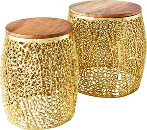 Tavolino da salotto 40 cm in legno, design dorato, moderno, per soggiorno - ACQUISTA ORA