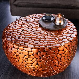 Riess-ambiente Tavolino rotondo STONE MOSAIC 75 cm rame metallo mosaico tavolino tavolino