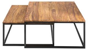 Set da 2 tavolini da salotto Elements in legno di sheesham nero / 43711