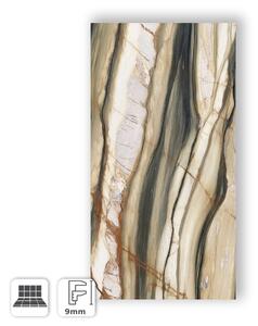 Pavimento Gres Porcellanato Effetto Marmo con Venature Dorate Lucido 60x120 - AS913