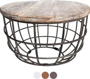 Tavolino da salotto Lexington Dallas Ø 55cm in legno massello imbiancato