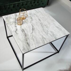 Riess-ambiente Elegante tavolino da salotto ELEMENTS 50 cm bianco con piano in marmo lucido Tavolino da salotto