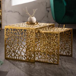 Tavolino artigianale ABSTRACT 50cm set di 2 oro nel design Gap