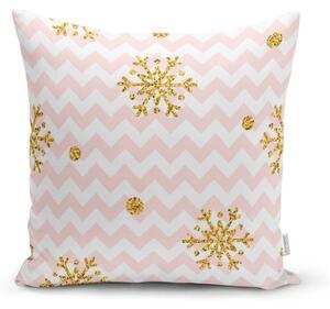 Federa natalizia Fiocchi di neve dorati, 42 x 42 cm - Minimalist Cushion Covers