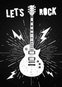 Illustrazione Vector Illustration Lets Rock Music Print, Hase-Hoch-2