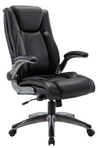 Sedia da ufficio COLAMY, poltrona direzionale ergonomica girevole con una portata di 150 kg, colore nero