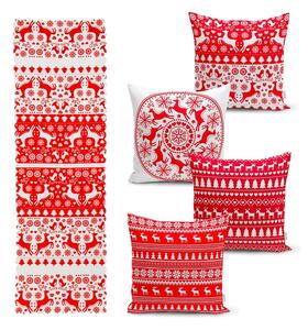 Set di 4 federe natalizie e runner da tavola Natale - Minimalist Cushion Covers