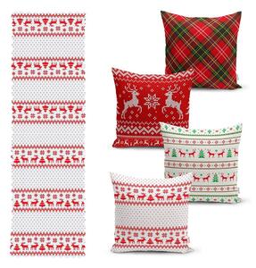 Set di 4 federe natalizie e runner da tavola Nordic Knit - Minimalist Cushion Covers