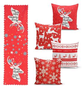 Set di 4 federe natalizie e runner da tavola Joy - Minimalist Cushion Covers