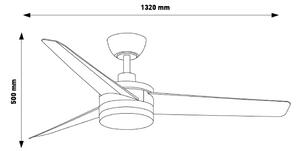 Lampadario Ventilatore da soffitto Grey Curve 24W illuminazione Led regolabile con telecomando M LEDME
