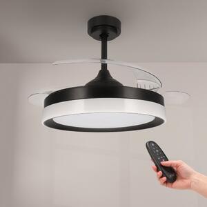 Lampadario Ventilatore da soffitto Black Yeray 36W illuminazione Led regolabile con telecomando M LEDME