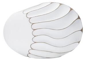 Vaso in resina con decorazioni in rilievo 34X11,5X24,5 cm bianco